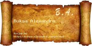 Buksa Alexandra névjegykártya
