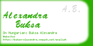 alexandra buksa business card